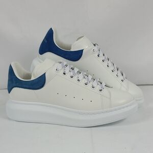 Alexander McQueen New Tech Calf Sneakers White Blue Sz 42, USM 9